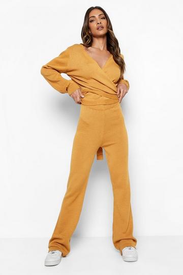 Wrap Jumper Co-ord camel