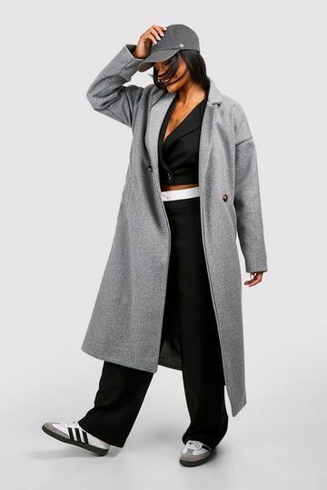 Double Breasted Wool Look Coat grey