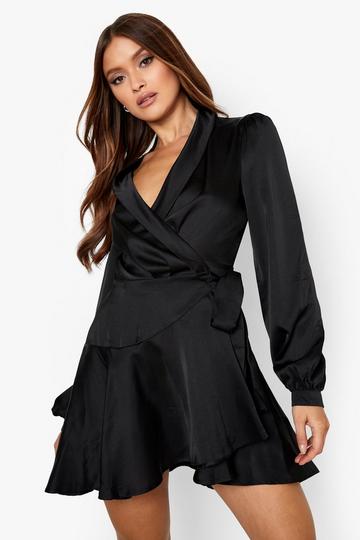 Black Silk Wrap Dress