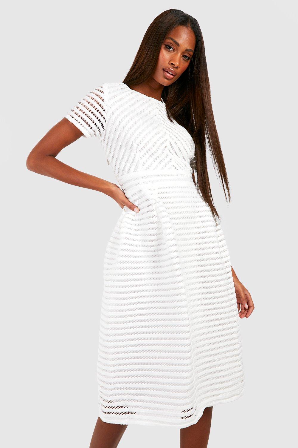 White cocktail sales dress midi