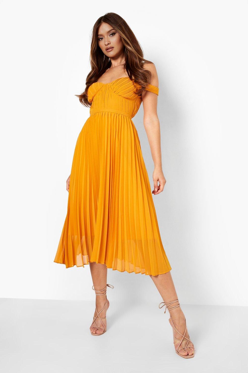 Crepe ruffle wrap midi skater dress best sale