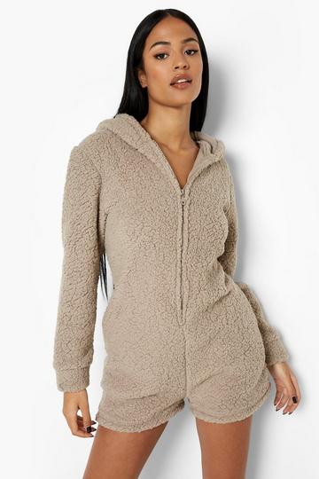 Tall Fluffy Ear Lounge Romper toffee