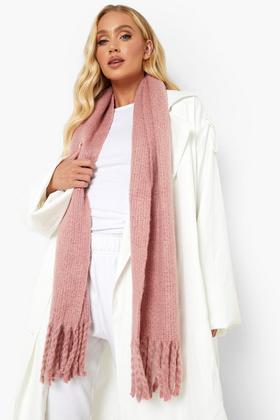 Chunky Soft Tassle Check Blanket Scarf