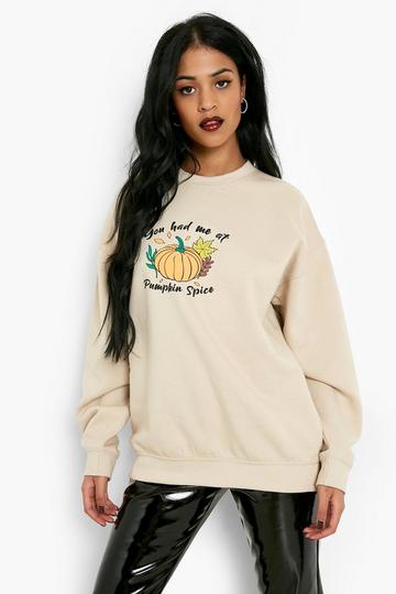 Tall Halloween Pumpkin Spice Sweatshirt stone