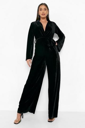 Strappy Velvet Bow Back Jumpsuit