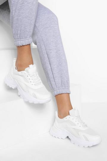 Cleated Sole Chunky Trainer white