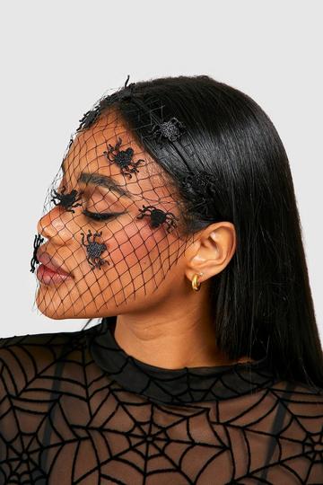 Halloween Spider Veil Headband black