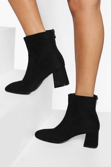 Black Block Heel Ankle Boots