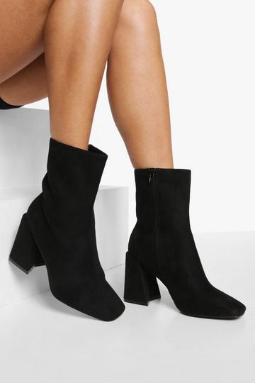 Wide Fit Chunky Block Heel Boots black
