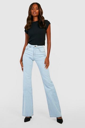 Light Brown High Waisted Straight Fit Ankle Grazer Jeans