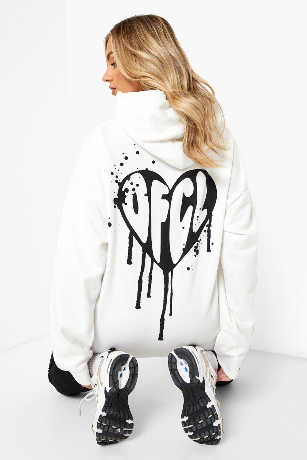 Graffiti Butterfly Oversized Hoodie boohoo