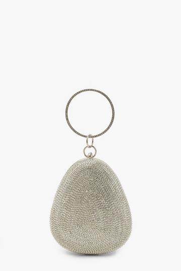 Silver Oval Diamante Grab Bag