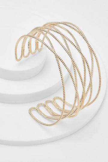 Metallic Gold Hollow Bracelet Cuff
