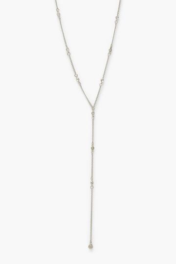 Silver Diamante Plunge Necklace