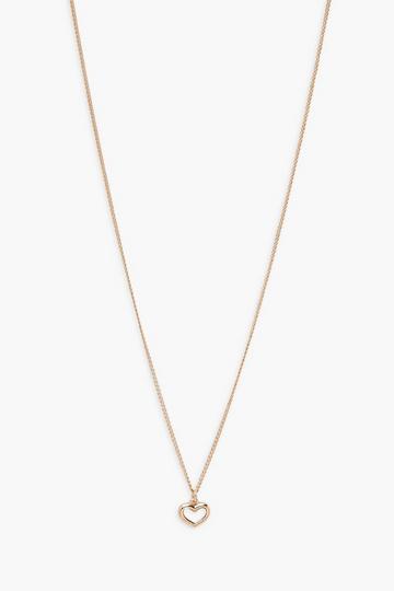 Simple Small Heart Chain Necklace gold