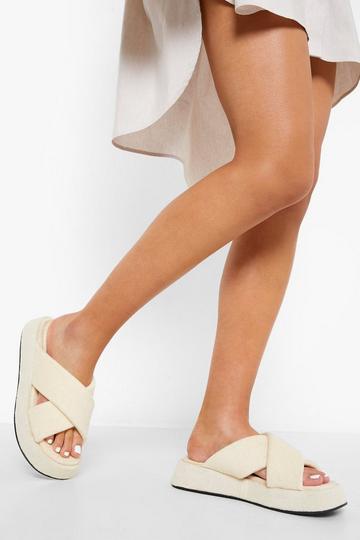 Chunky Towelling Slider cream