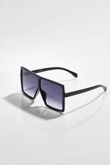 Oversized Square Smoke Lens Sunglasses black