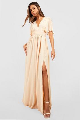 Glam Cream Dress - Maxi Dress - Wrap Dress - Long Sleeve Dress - Lulus
