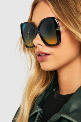 Oversized Semi Rimless Sunglasses For Women Men Y2k Gradient Lens