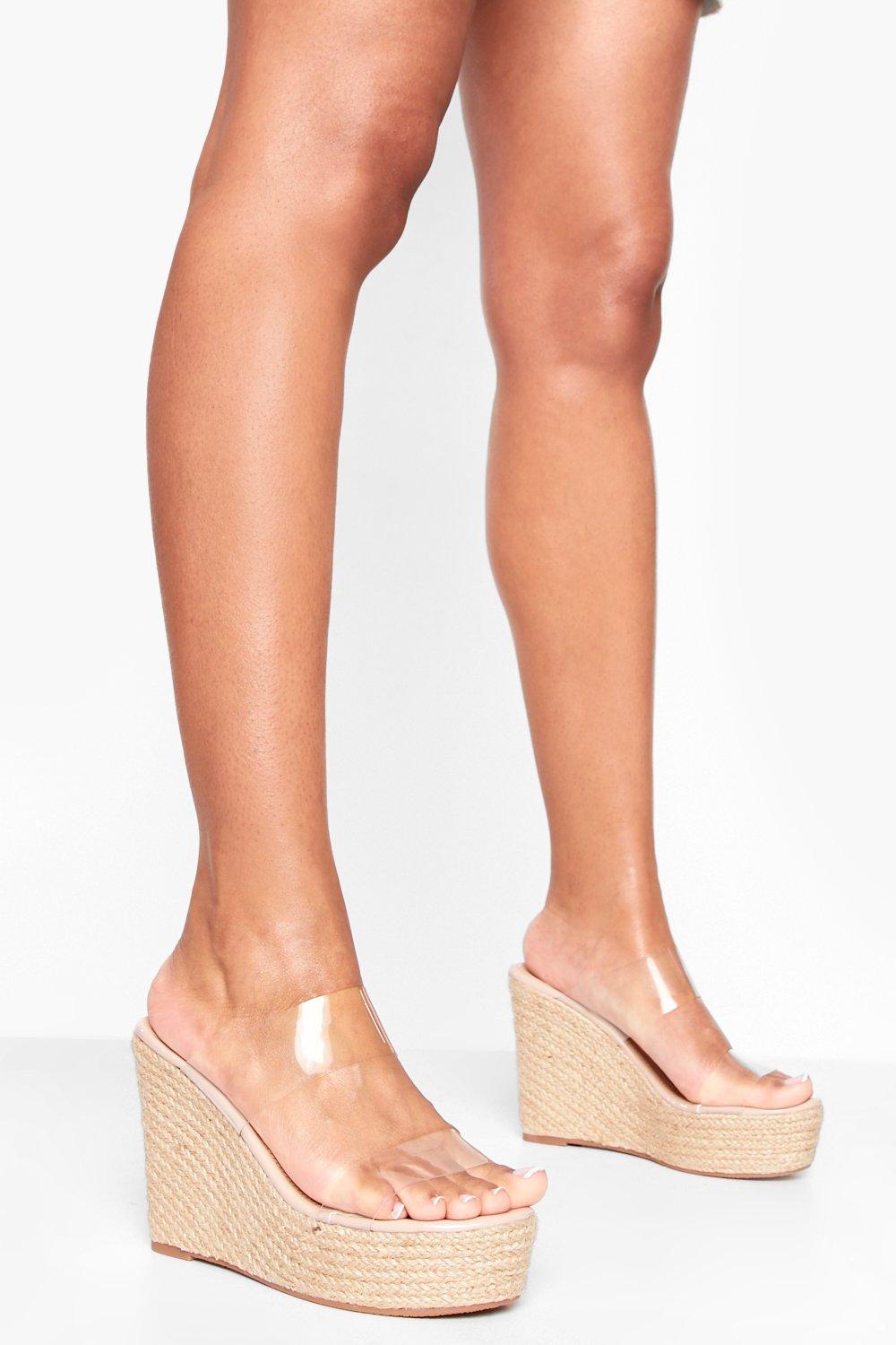 Clear on sale platform wedges