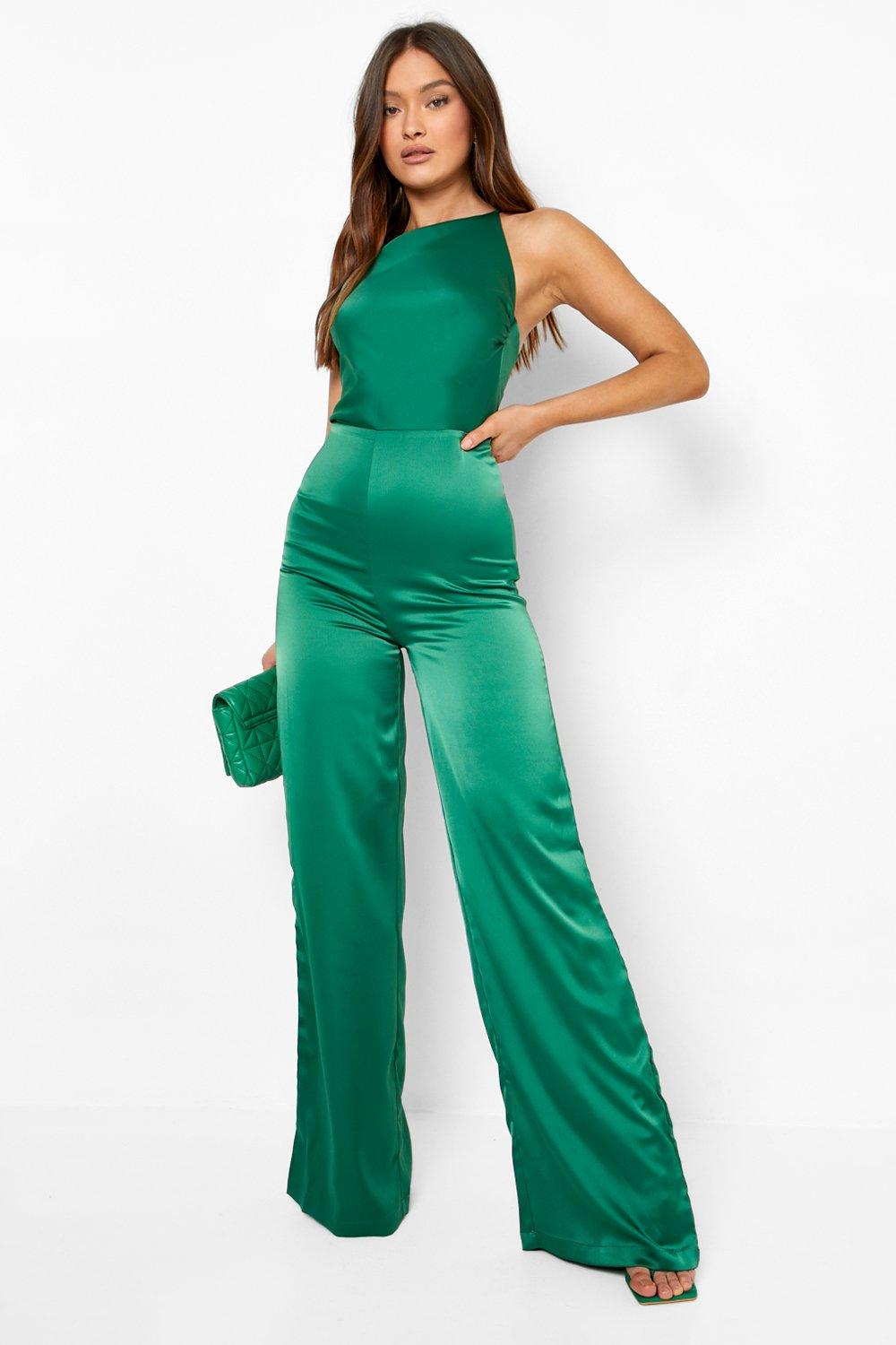 formal emerald green jumpsuit