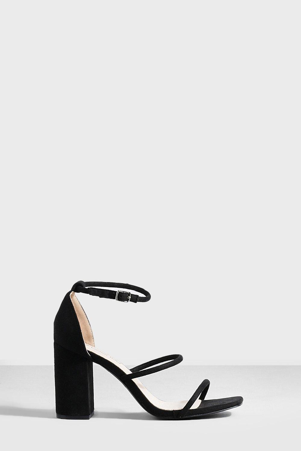 Boohoo black strappy heels sale