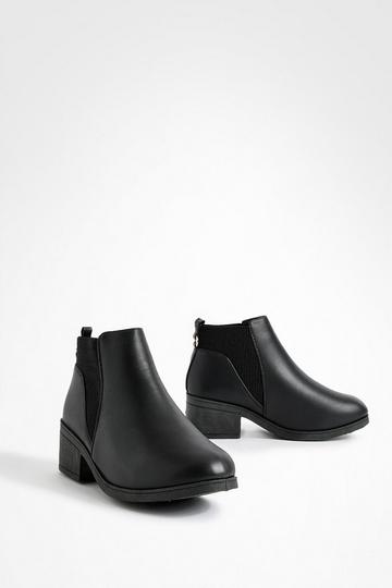 Wide Fit Low Block Heel Chelsea Boots