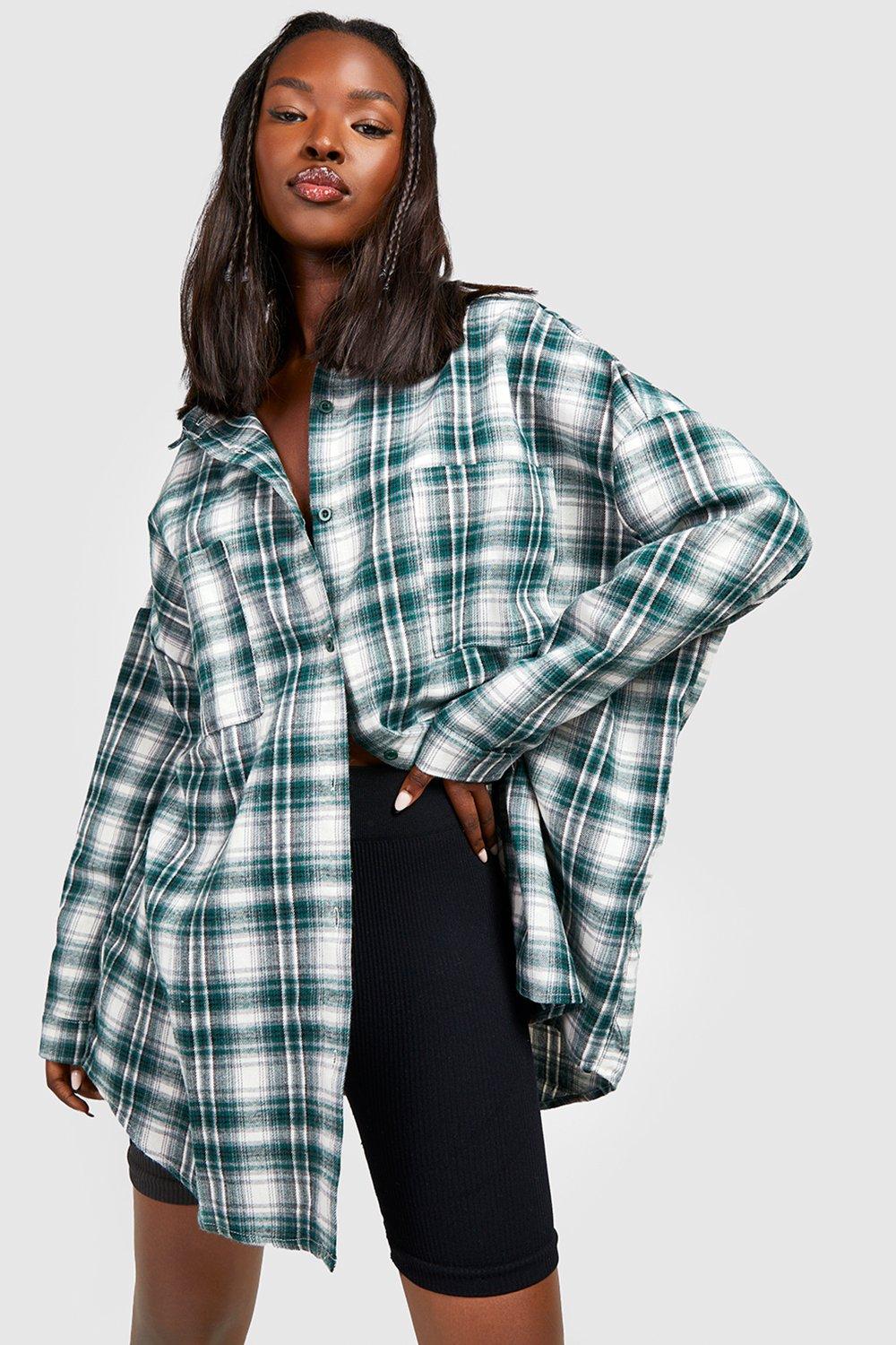 Hooded checked best sale shirts for womens