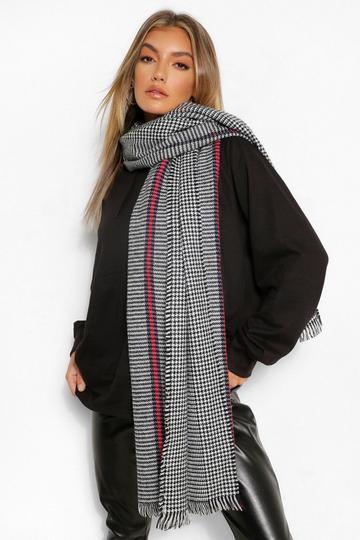 Black Heritage Check Fringe Edge Scarf