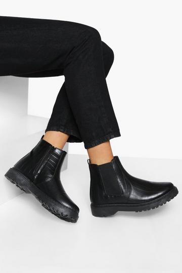 Croc Chunky Chelsea Boots black