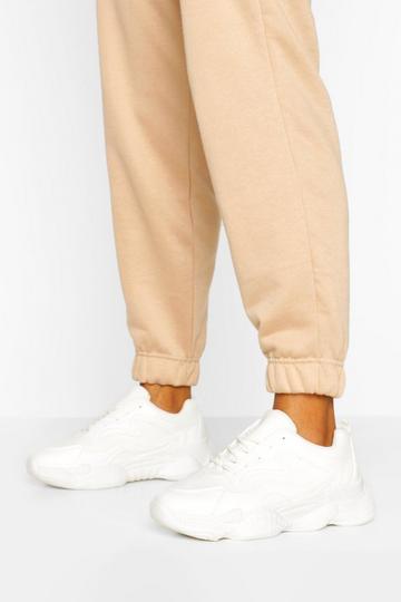 Wide Fit Chunky Sole Trainers white