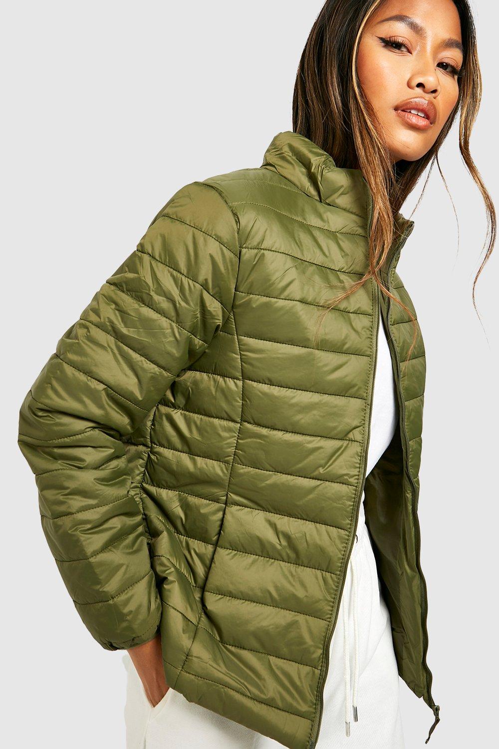 green puffer jacket women's