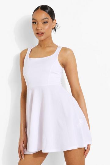 White Strappy Skater Dress