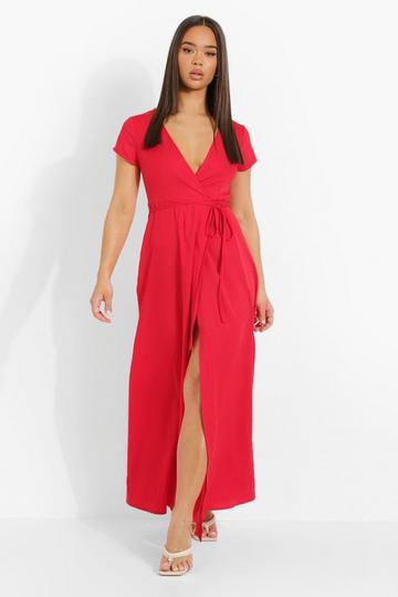 Ruched Tie Up Front Strappy Dress