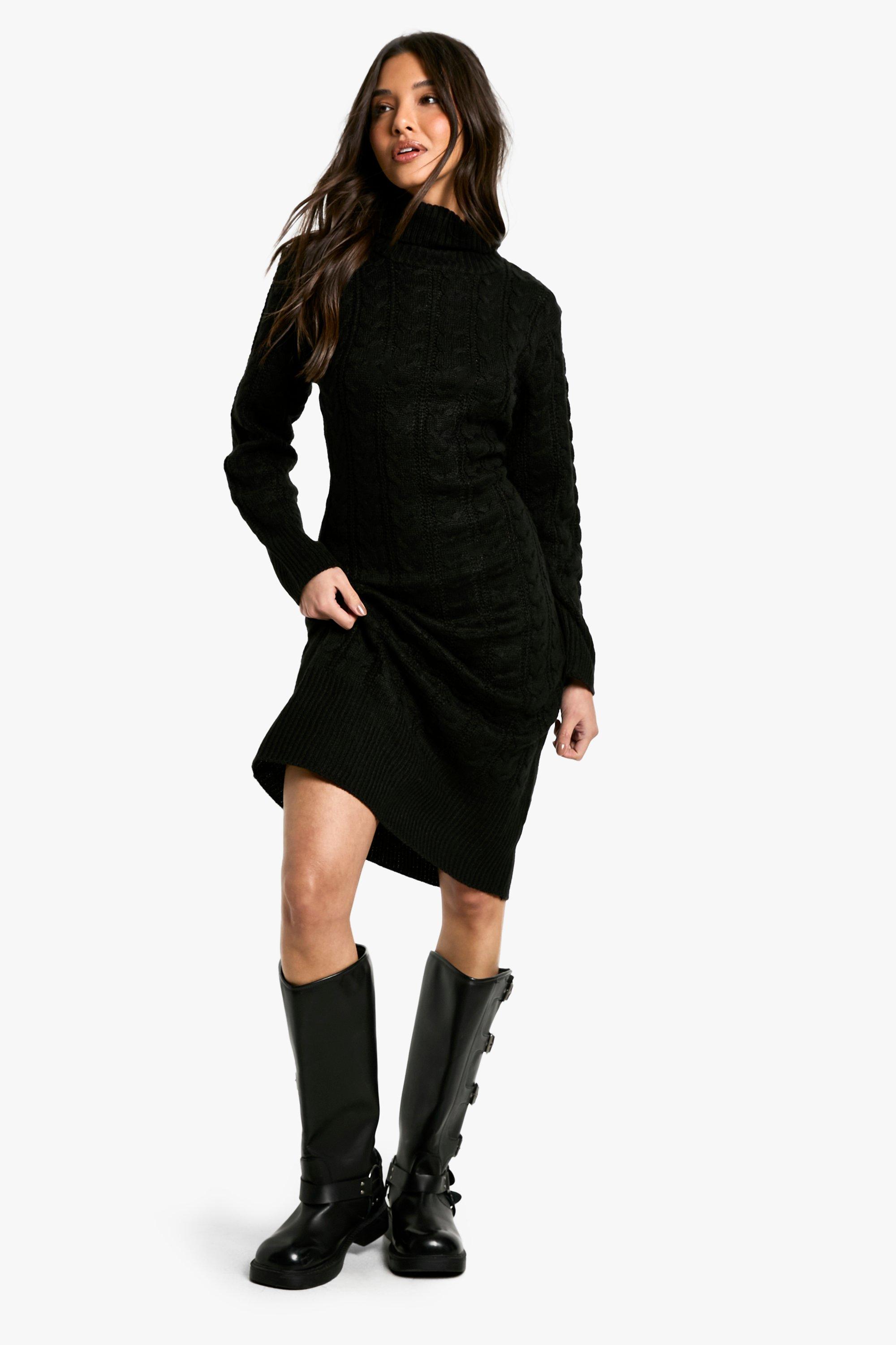 Roll neck clearance knit jumper dress