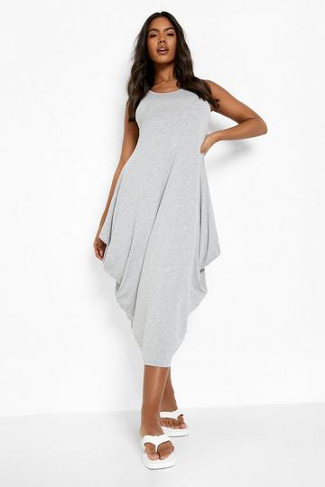 Racer Back Ruched Maxi Dress grey