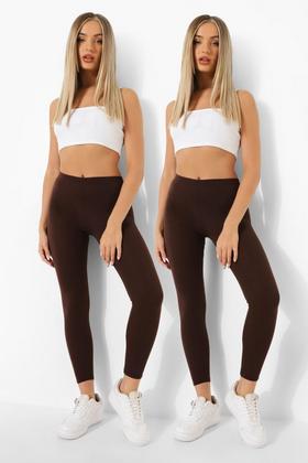 Plus Recycled 2 Pack Basic Cotton Mix Leggings