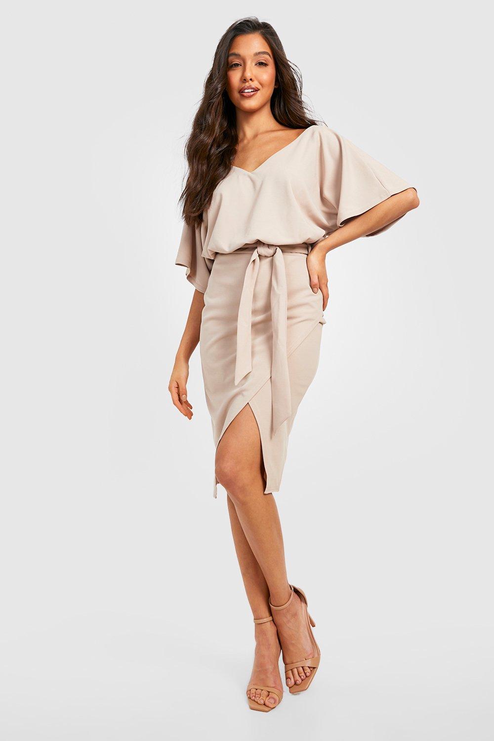 Women s Dobby Kimono Wrap Dress Boohoo UK