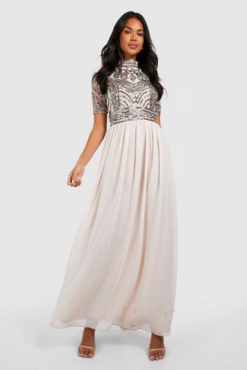 ANGELEYE Grey Sleeveless Embellished Beaded Maxi Dress