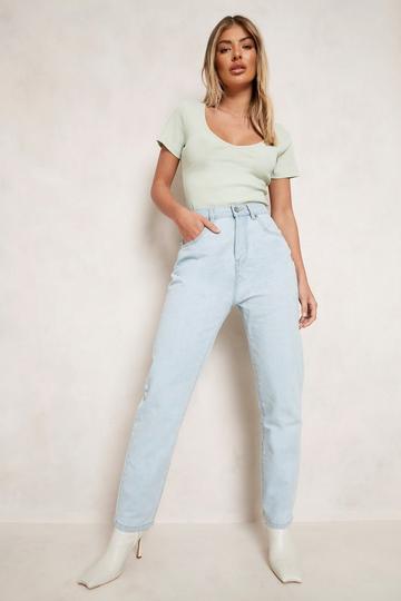 Light Brown Basics High Waist Dad Jeans
