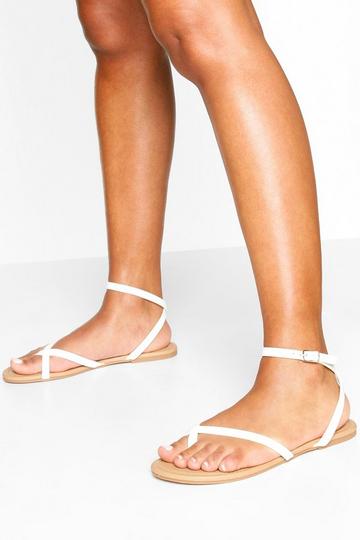 White Asymmetric Basic second Sandals
