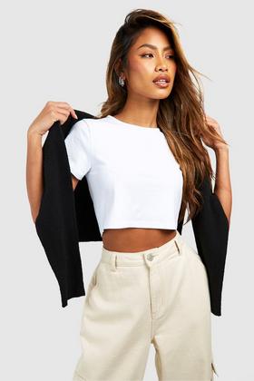 Tall Basic High Neck Crop Top