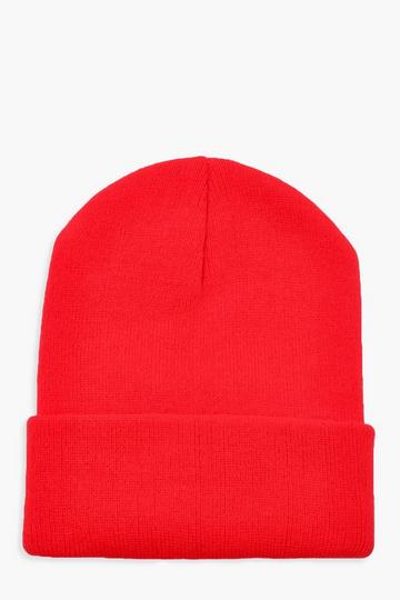 Basic Knitted Beanie red