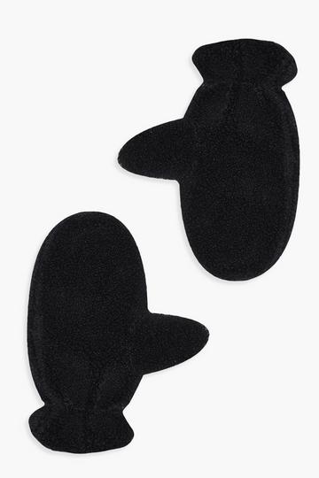Black Teddy Borg Mittens