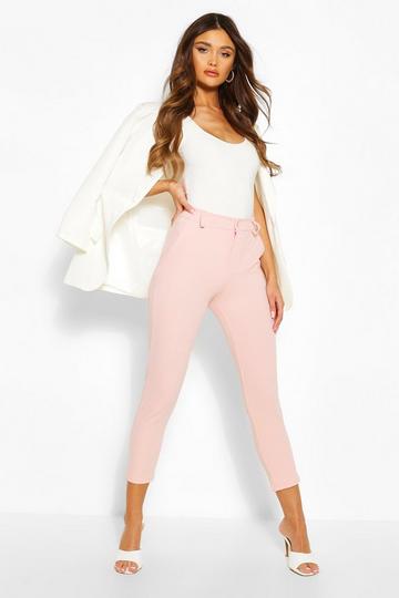 Pale Pink Marl Tapered Trousers