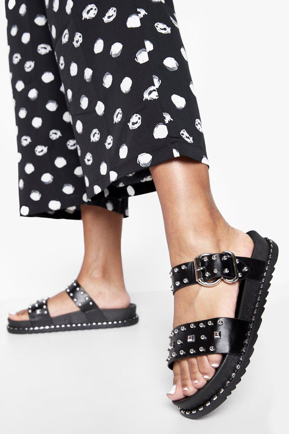 Black stud online sliders