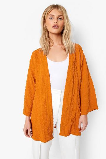 Mustard Yellow Textured Kimono