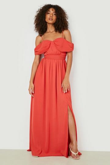 Tall Off The Shoulder Occasion Maxi Dress orange