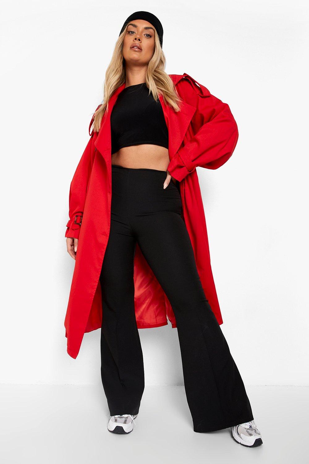 Red deals coat boohoo