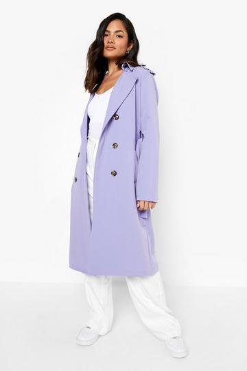 Lilac Purple Belted Trench Coat